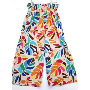 Vintage Tabitha Brown XL Womens Multicolor Wide-Leg Pants Elastic Waist Boho